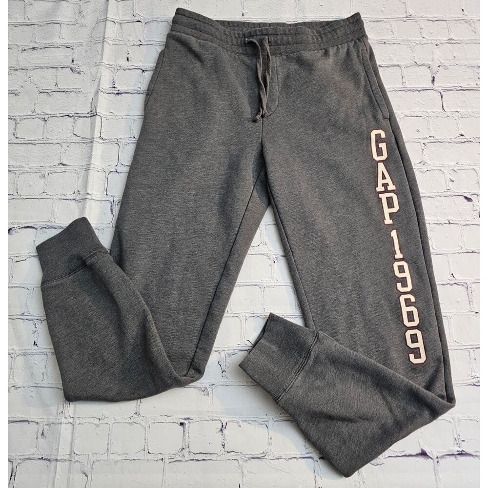 GAP Men’s Gray Jogger Sweatpants XS Logo Print Casual Lounge Pants‎ Pre-Owned